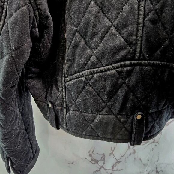Anthropologie Coat Womens Large Black Crop Quilted Moto Avec Les Filles - Picture 8 of 11